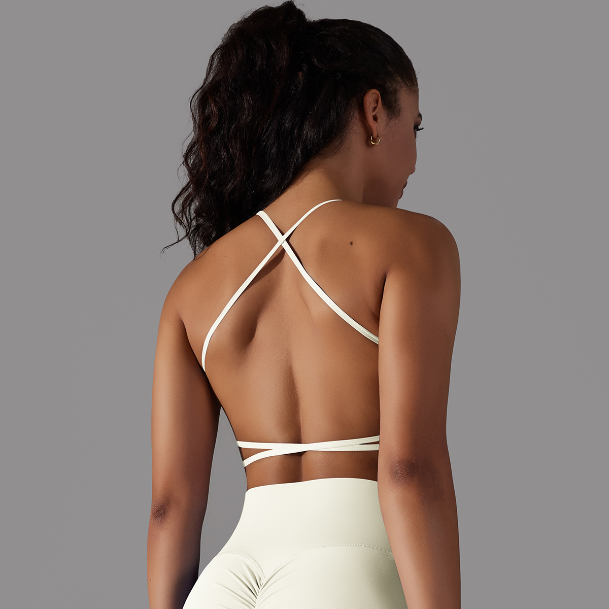 Breathable Wrapped Tube Top Back Cross Bra Vest Underwear Backless Sports Top Workout Tank for Women - Image 2