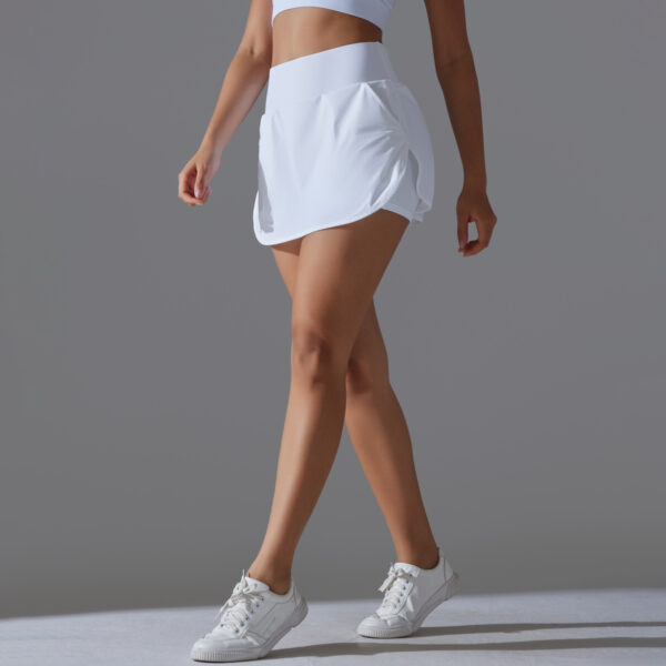 Cool Feeling Sunscreen Tennis Skirt High Waist Tight Skinny Two-Piece Skirt Pants with Back Waist Pocket for Women - Image 2