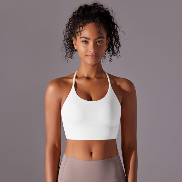 Brushed Double-Sided Nylon Beauty Back Cross Halter Sports Bra Yoga Running Fitness Wear for Women - Image 6