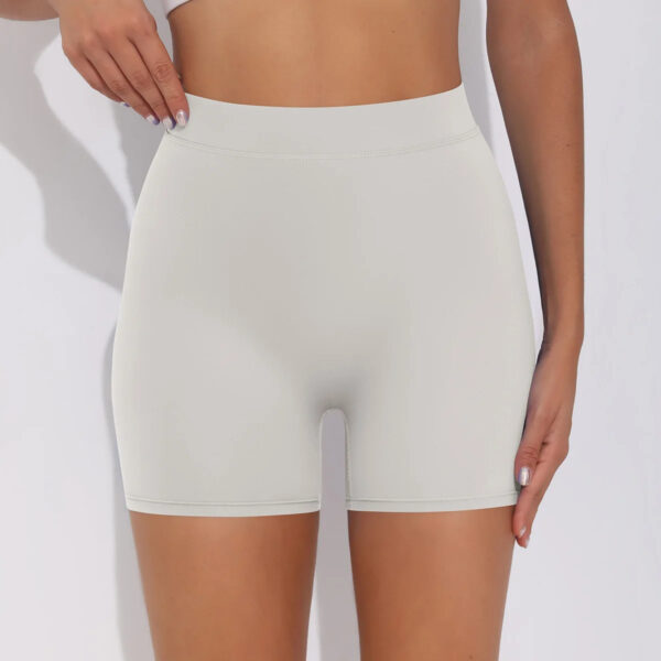 V-Waist Pleated Solid Color Peach Buttocks Yoga Shorts Running Fitness Tight Three-Quarter Pants for Women - Image 12
