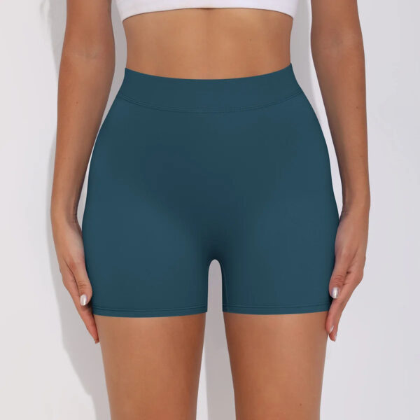V-Waist Pleated Solid Color Peach Buttocks Yoga Shorts Running Fitness Tight Three-Quarter Pants for Women - Image 9